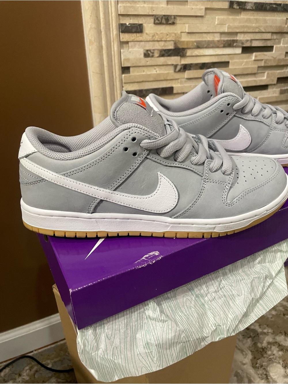 Nike SB Dunk Low Pro ISO grey/gum menโs 8.5